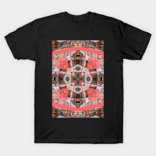 Living Coral Pantone Colour of the Year 2019 pattern decoration with neoclassical architecture T-Shirt